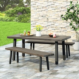 Pointe Outdoor Industrial 3-piece Aluminum Dining Set by Christopher Knight Home