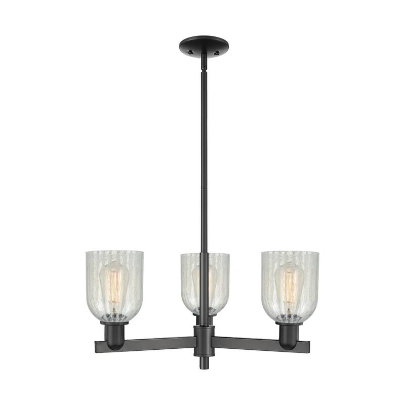 Innovations Lighting Endless Possibilities Arcadia - Caledonia - 3 Light 27" Stem Hung Chandelier with Mouchette Shade - Mouchette/Matte Black