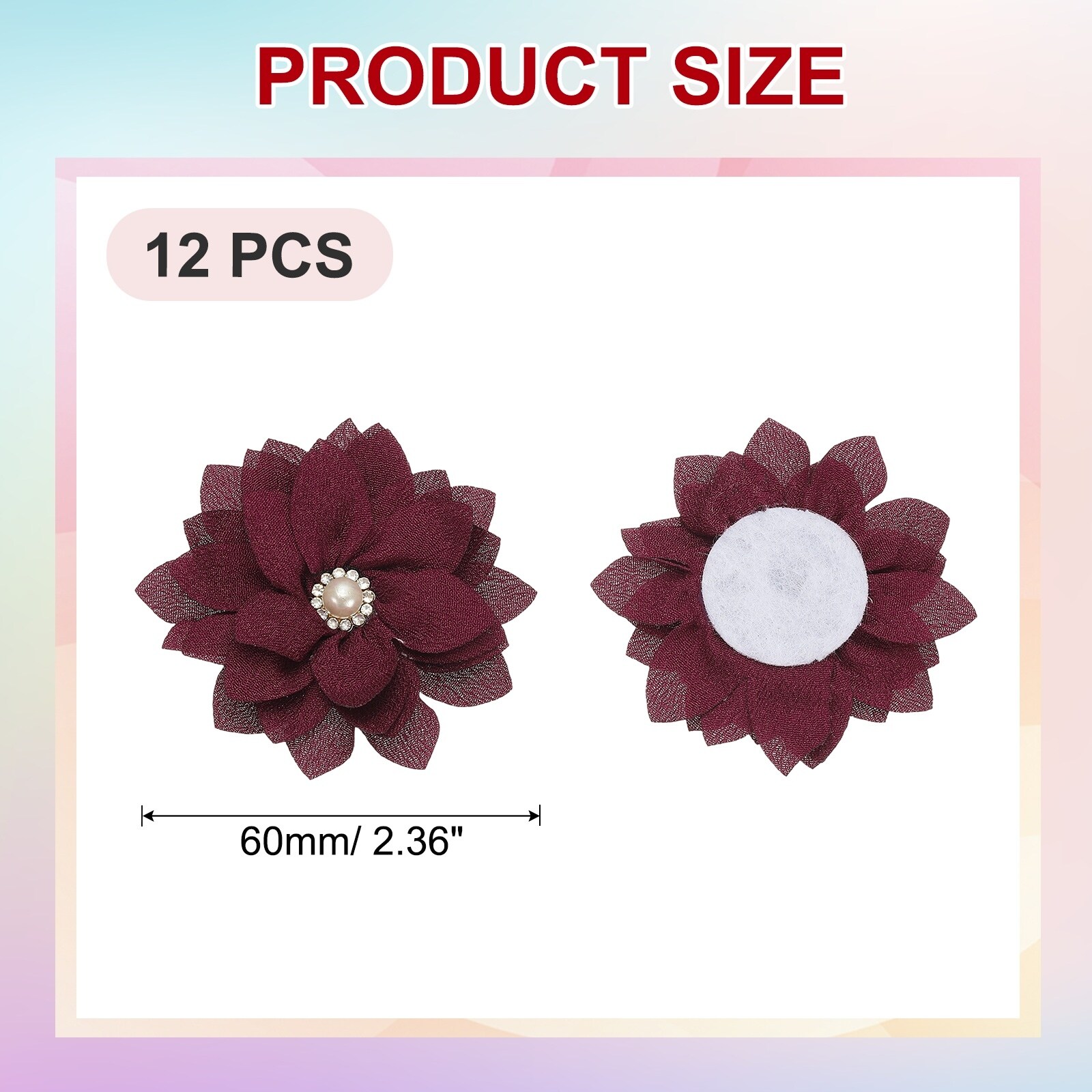 in Rhinestone Chiffon Flower, Pcs Fabric Appliques,