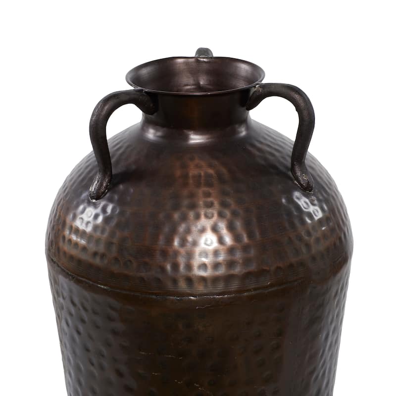 Bronze Hammered Solid Iron Jug Floor Vase