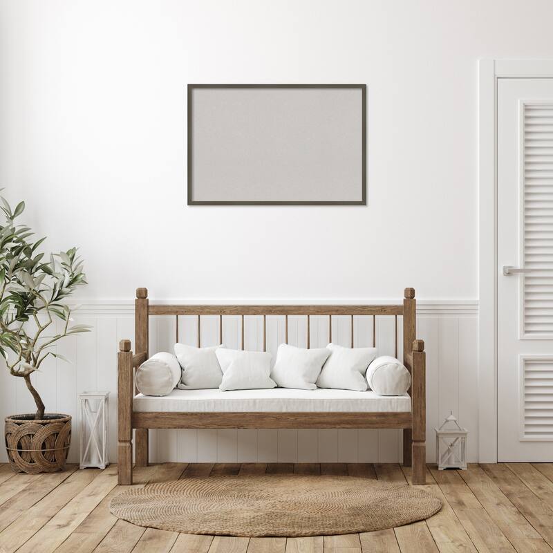 Svelte Wood Framed Grey Corkboard Bulletin Board