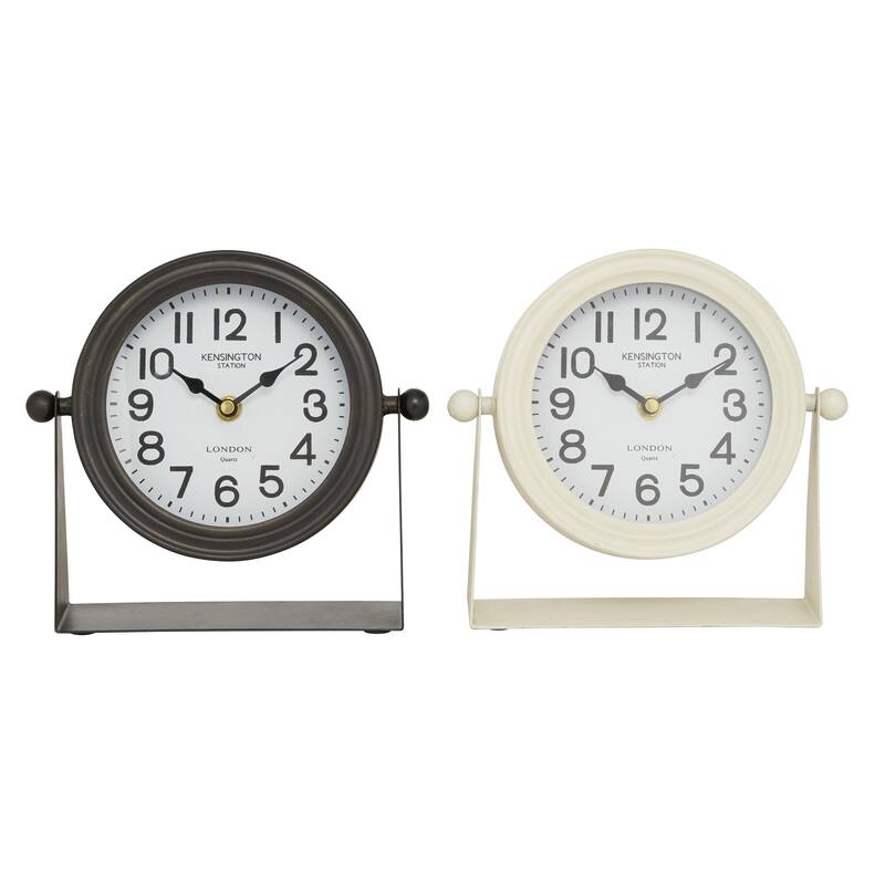 Multi Colored Metal Decorative Clock (Set of 2) - 8 x 2 x 8Round