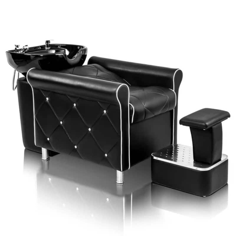 Deluxe Hair Washing Unit with a Large Porcelain Bowl and Indeprndent Ottoman