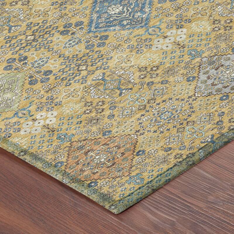 Machine Washable Indoor/ Outdoor Boho Panel Chantille Rug