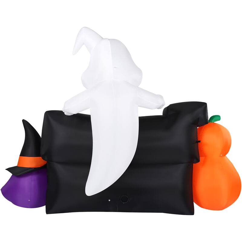Haunted Hill Farm 8-Ft. Wide Pre-lit Inflatable Trick or Treat Sign