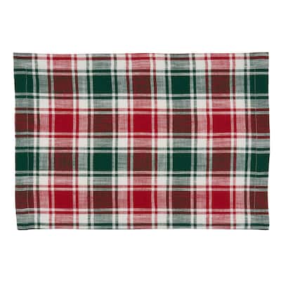 Plaid Design Cotton Placemats (Set of 4)