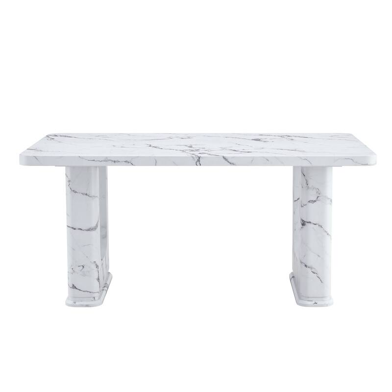 Modern Dining Table Accent Table with Two U-shaped Legs Computer Table Office Table for Dining Room