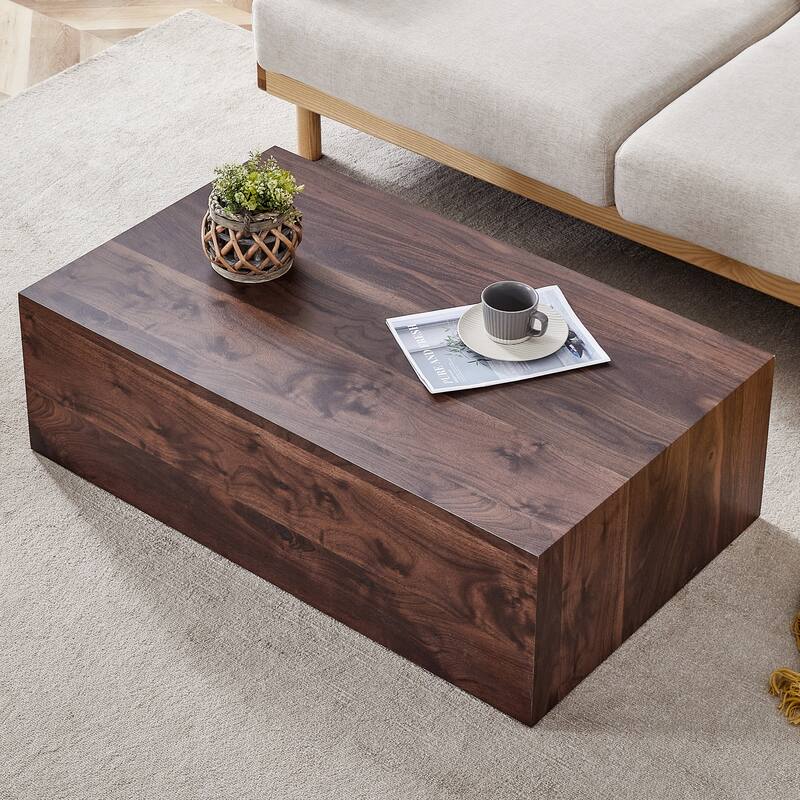 Rectangular Wooden Coffee Table, Living Room Center Table