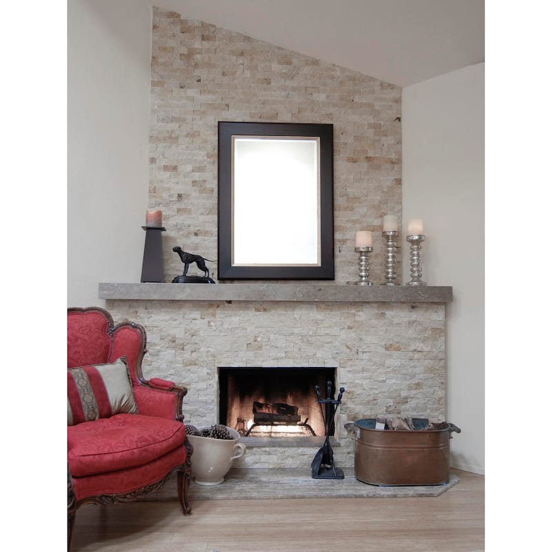 Ivory Travertine 2" x 4" Split Face Mosaic