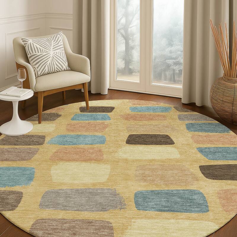 Machine Washable Indoor/ Outdoor Casual Hoppy Chantille Rug