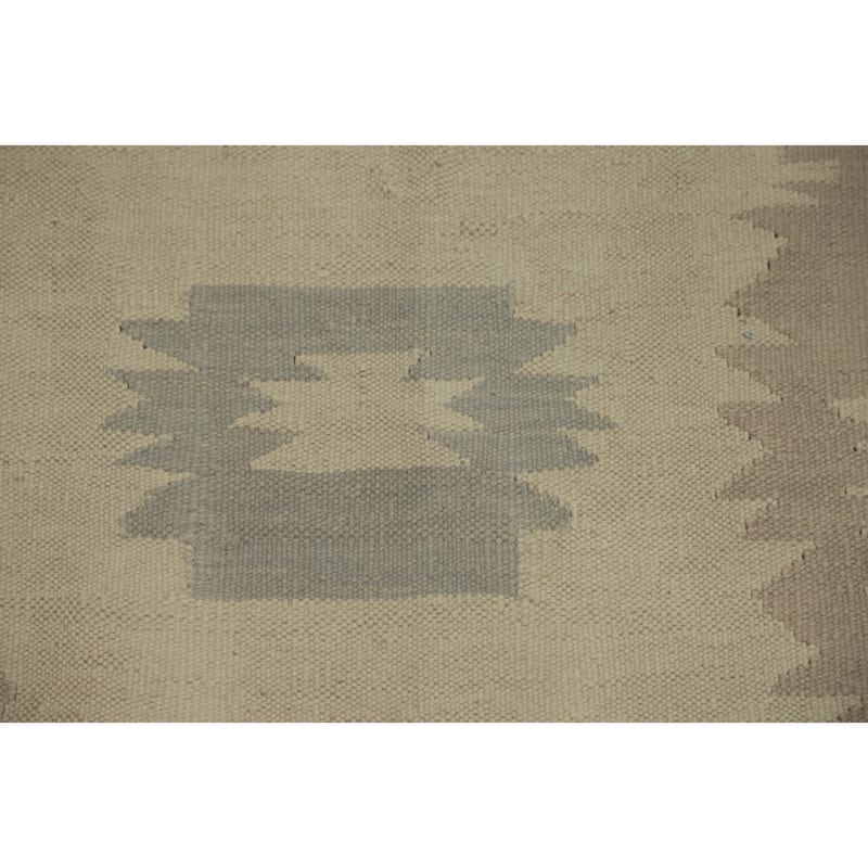 Hand Woven Southwestern Wool Beige Geometric Area Rug - 8' 10'' X 5' 10''