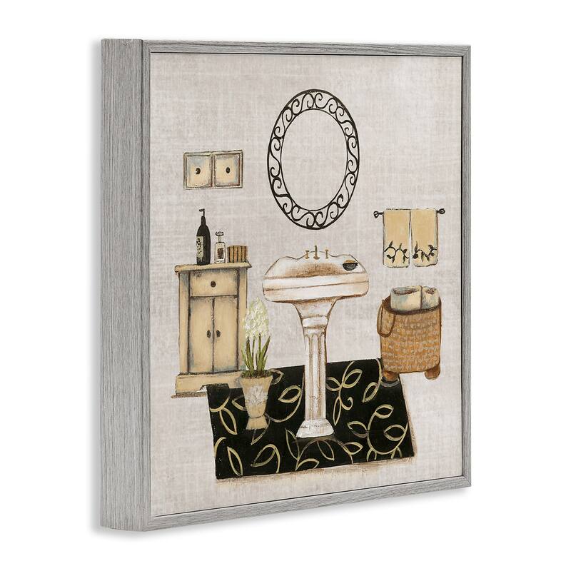 Stupell Vintage Luxurious Bathroom Framed Giclee Art Design By Janet Tava