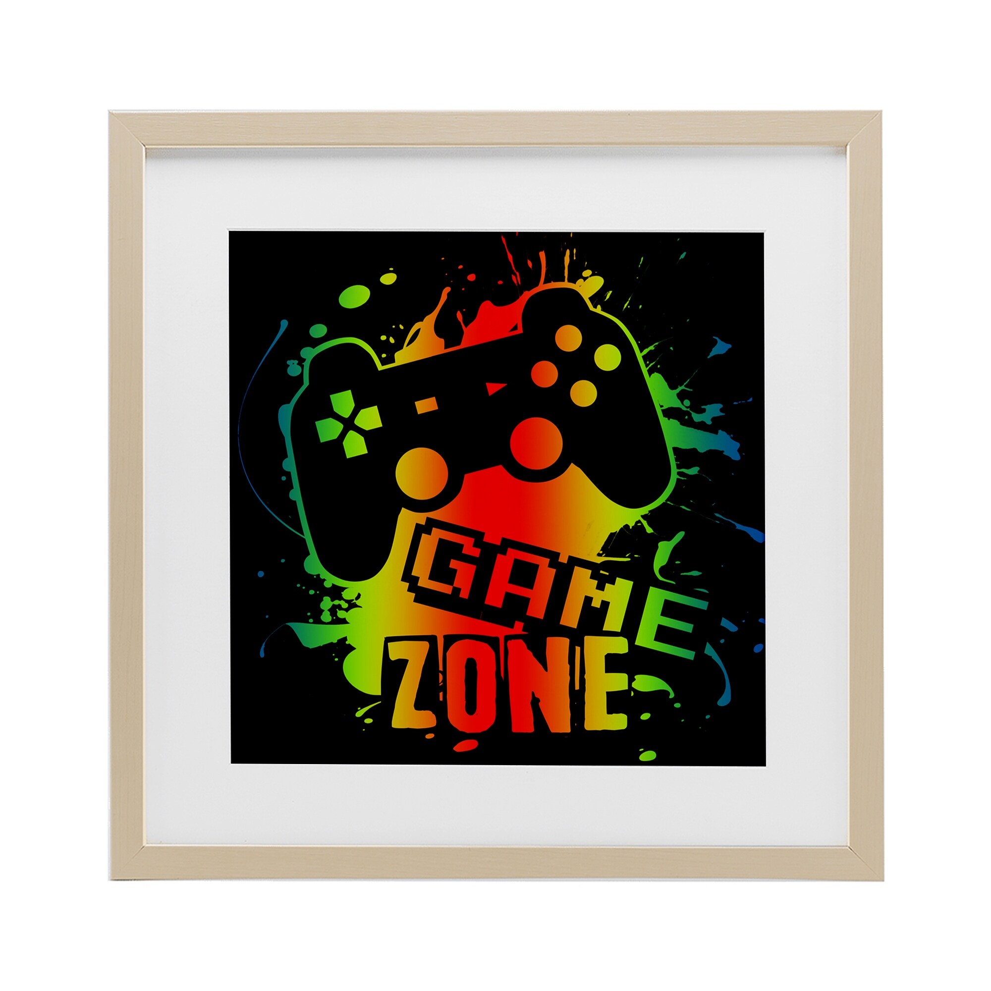 Stupell Gradient Gaming Zone Under Glass Framed Design By Marcus Prime