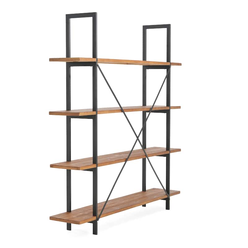 Irene Industrial 4 Shelf Firwood Bookcase by Christopher Knight Home
