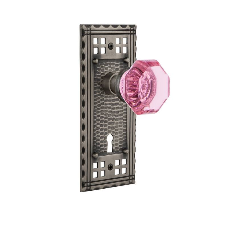 Nostalgic Warehouse Craftsman Solid Brass Rose Dummy Door Knob Set - Antique Pewter