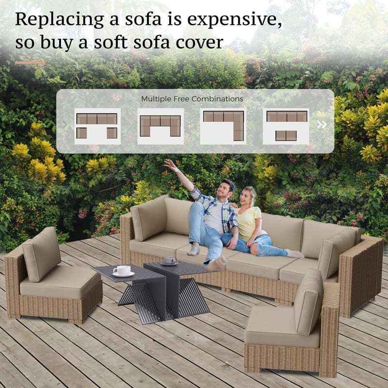 14 Piece Patio Furniture Cushion Set Outdoor Sofa Replacement Cushions