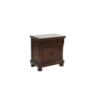Antique Cherry Nightstand, Wooden Bedroom Side Table with Spacious ...