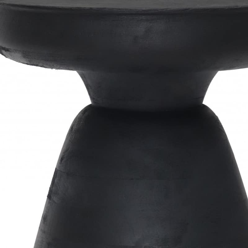 18" Black Solid Wood Round End Table Stylish Side or Nightstand - 15.90” x 15.90” x 18.10”