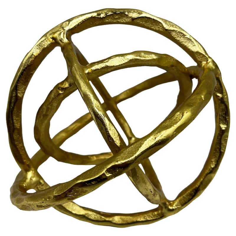 Decorative Handmade Aluminum 8 inch Abstract Round Sculpture - 8 x 6 x 6 in