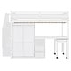 preview thumbnail 12 of 55, Space-Saving Loft Bed with Storage Stairs & Two Drawers, Wooden Full Bed Frmae wiht Shelves Wardrobe, Movable table & Side Desk