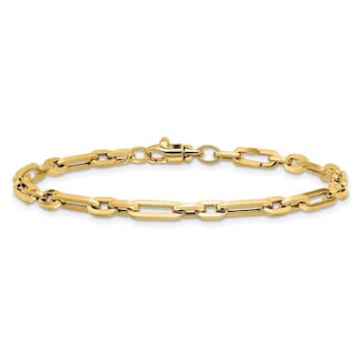 Curata 14k Yellow Gold Gold Polished Fancy Link Bracelet 7.5 Inch