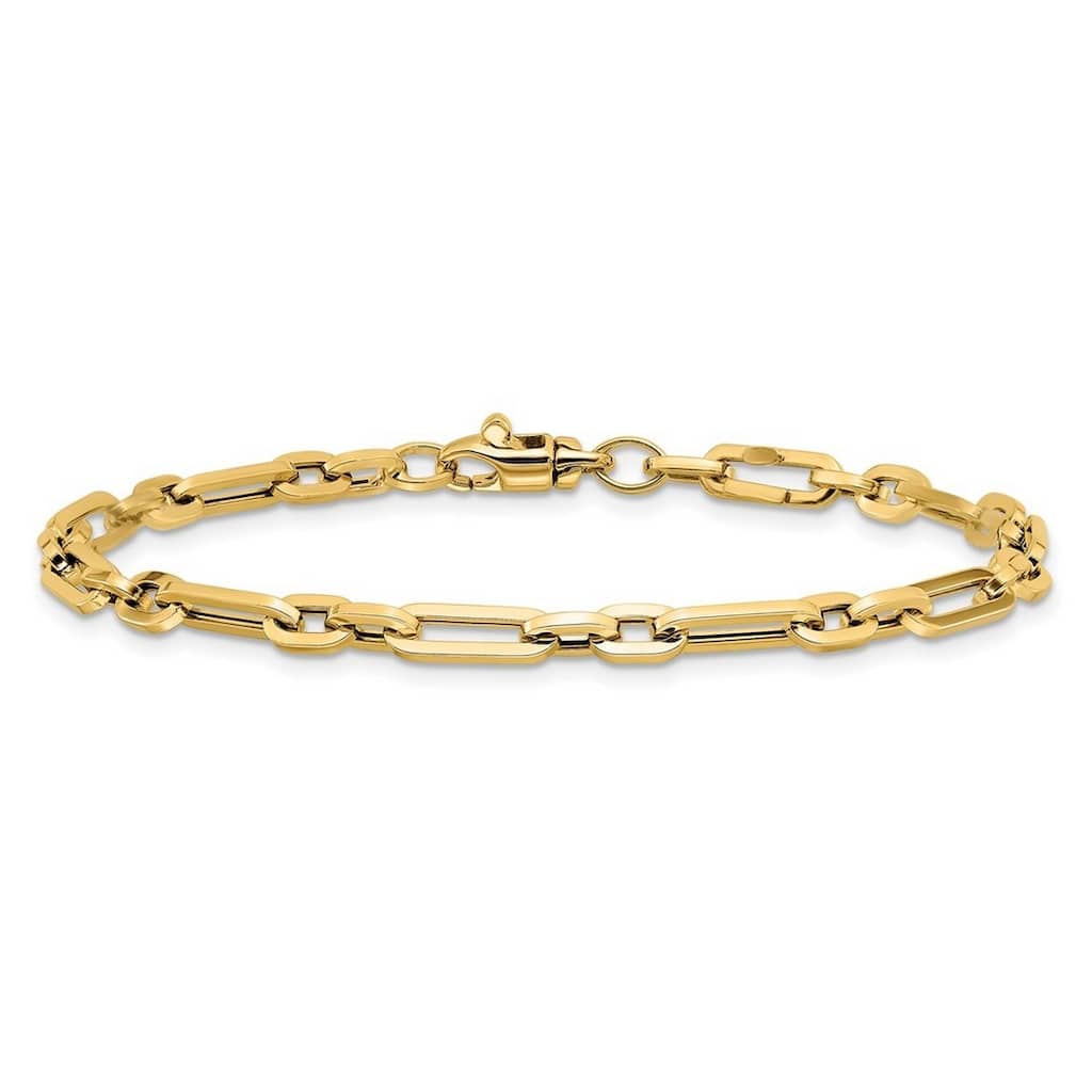 Curata 14k Yellow Gold Gold Polished Fancy Link Bracelet 7.5 Inch