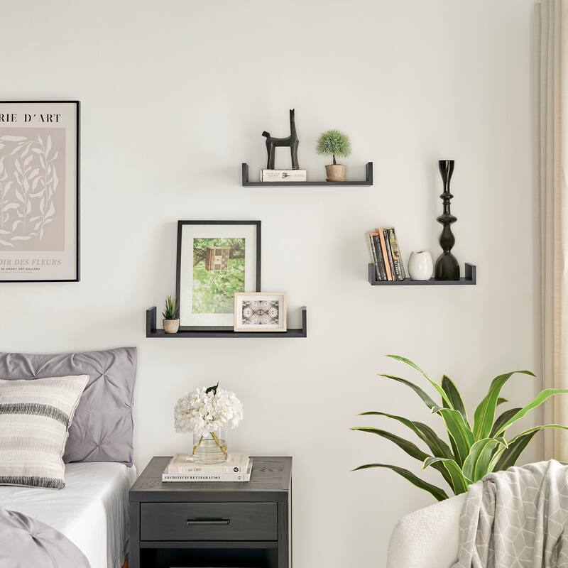 Danya B. Aalto U-Shaped Floating Wall Shelves - Set of 3