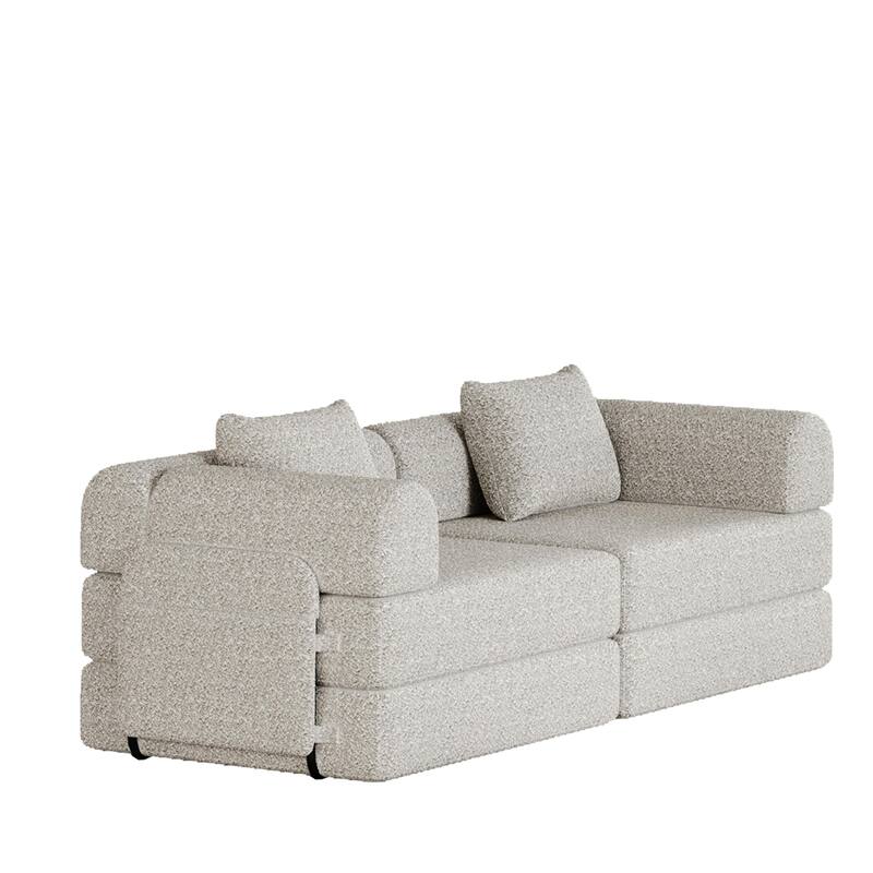 Floor Standing Chenille Sleeper Sofa Bed Folding Loveseat Couch