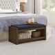 preview thumbnail 9 of 23, 40"Accent Bench with Lower Shelf Shoe Rack, Padded Seating Bench, Modern Compact Bed End Bench with Storage, Removable Cushion