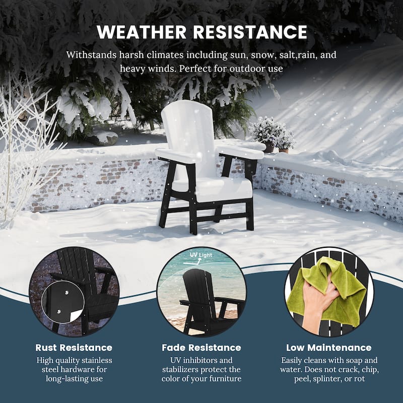 Altura Hdpe All Weather Outdoor Patio Adirondack Dining Chair