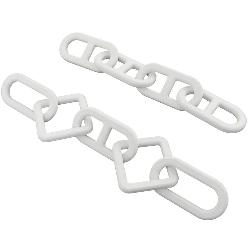 CosmoLiving by Cosmopolitan Geometric Wood Chain Sculpture (Set of 2, Set of 3) - Black, White, Brown