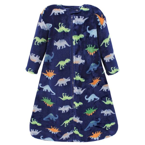 slide 1 of 1, Hudson Baby Infant Boy Plush Sleeping Bag, Sack, Blanket, Long-Sleeve Dinosaurs 0-6 Months - Long-Sleeve Dinosaurs
