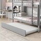 preview thumbnail 6 of 17, Twin Over Twin Rubber Wood Bunk Bed with Trundle, Convertible into 2 Twin Size Beds-Grey