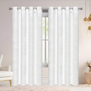 Adelia Ginkgo Biloba Leaf Room Darkening Grommet Window Curtain Panel, 54x84 Inches - 54x84 Inches