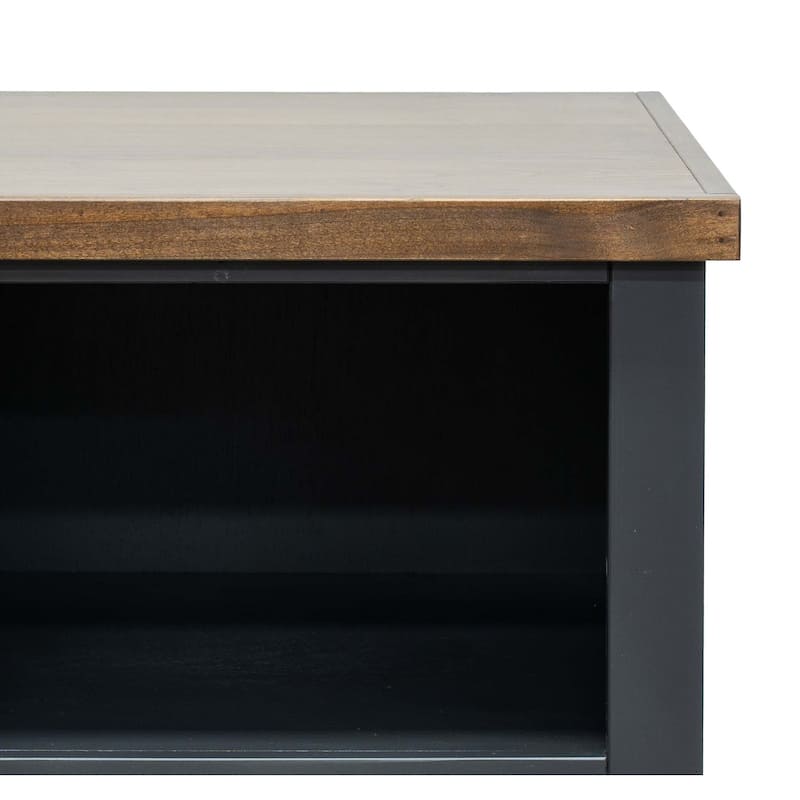 Bridgevine Home Modern Farmhouse 72 inch high 5-shelf Bookcase, No Assembly Required, Two-Tone Finish