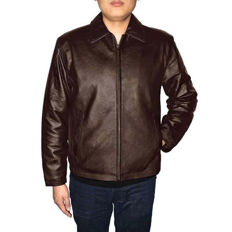 Victory Outfitters Men's Genuine Leather Open Bottom Jacket