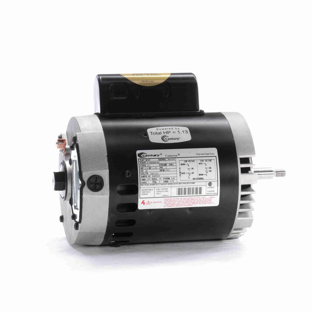 0.75 HP C Face Threaded Shaft Horizontal Pool Pump Motor, 1.50 SF