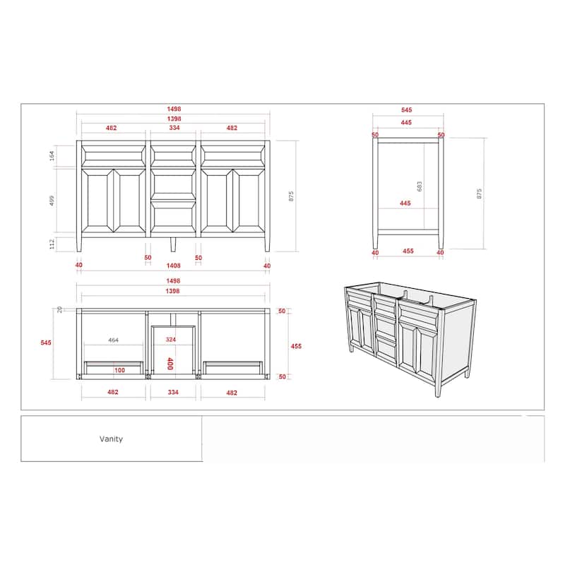 Willow Collections 60 in. W x 22 in. D Santa Monica Teak Double Sink Bathroom Vanity with Countertop