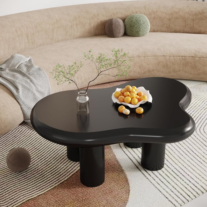 Cloud-Shaped Coffee Table, Cute Center Table with 4 Legs for Living Room