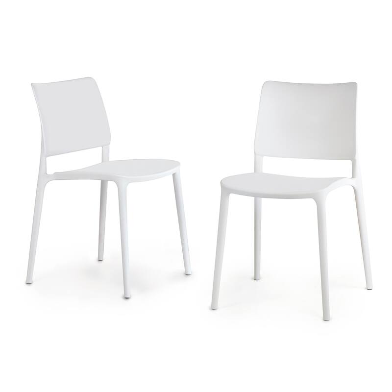 WRGHOME Modern Stacking Patio Dining Side Chair Indoor/Outdoor (Set of 2) - 31.30'' H X 19.29'' W X 21.06'' D