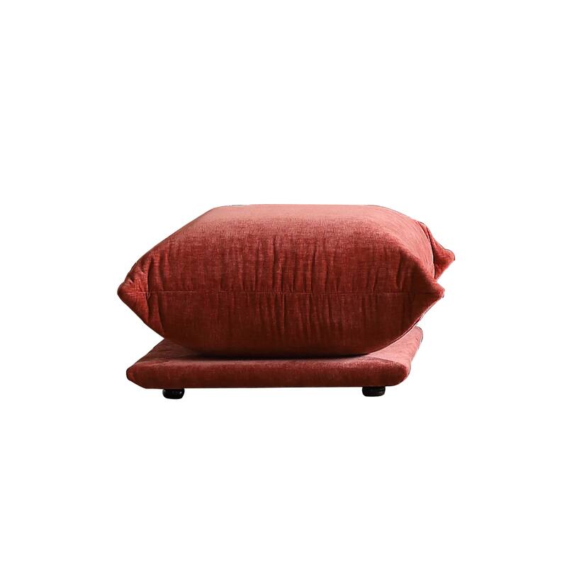 Mid-Century Modern Modular Soft Chenille Ottoman Footrest, Modern Square Ottoman Seat