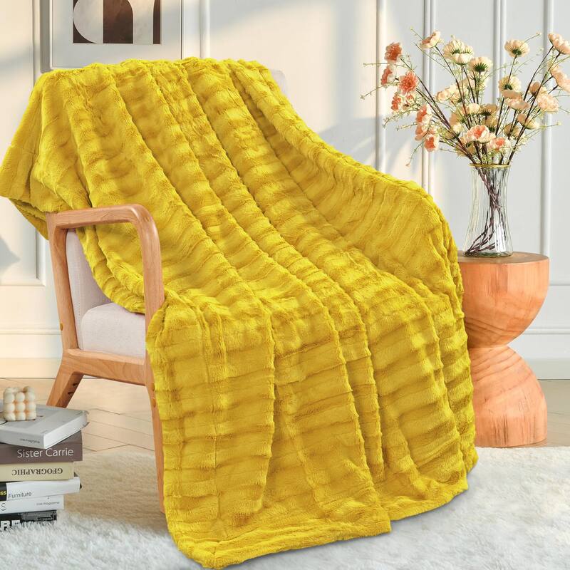 Oversized Derby Double Sided Fauxfur Throw