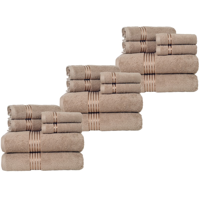 Towel Set - Cotton Bathroom Accessories with Bath Towels, Hand Towels, and Washcloths by Lavish Home
