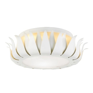 Broche 3 Light Matte White Flush Mount Ceiling Lamp - 16'' W x 5.5'' H