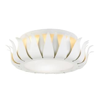 Broche 3 Light Matte White Flush Mount Ceiling Lamp - 16'' W x 5.5'' H
