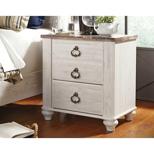 Ashley B267-92 Willowton Two Drawer Night Stand w/ Two-Tone Finish. Opens flyout.