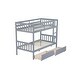 preview thumbnail 14 of 58, 2 in 1 Rubber Wood Bunk Bed with 2 Drawers,Twin Over Twin Kids Bed for Home