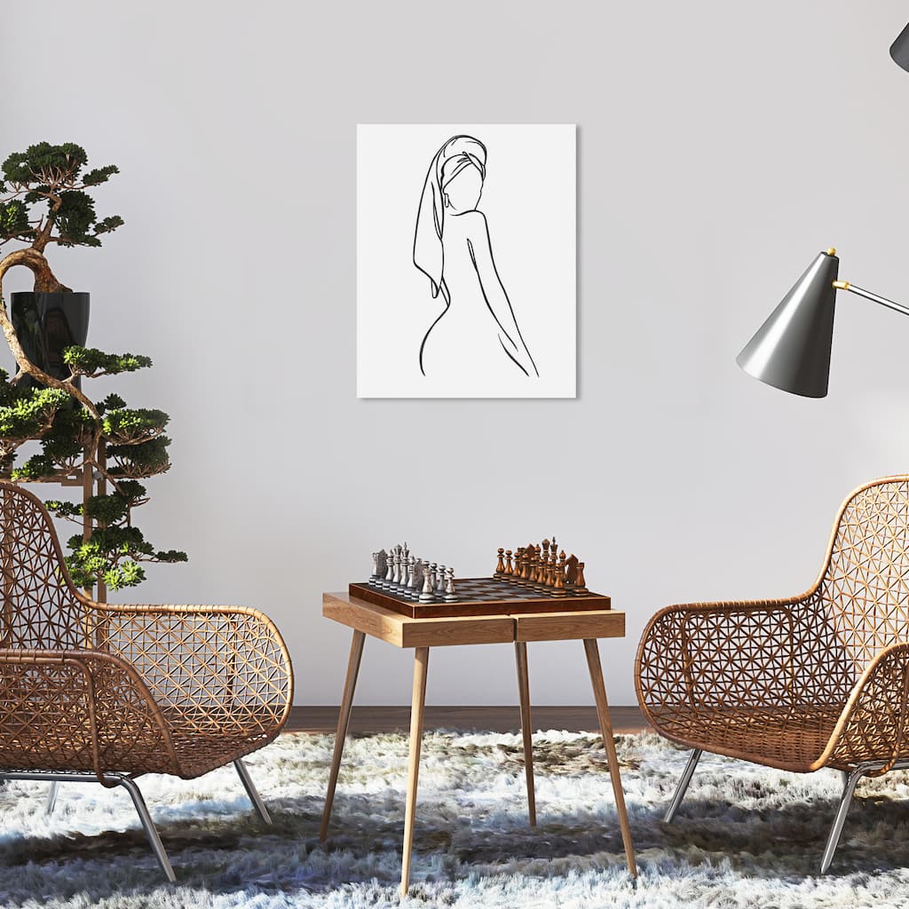 Wynwood Studio Fashion and Glam Figurative Woman V Black and Modern & Contemporary Wall Art Canvas Print