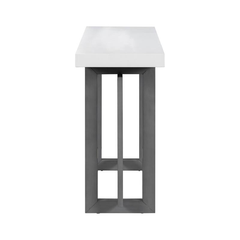 Modern Entryway Console Table with Industrial-inspired Concrete Wood Top, Hallway Foyer Sofa Long Table Entryway Table