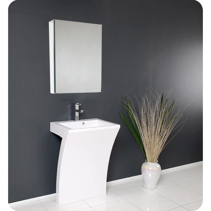 Fresca Quadro 22-1/2" Acrylic Vanity with Medicine Cabinet, Sink,